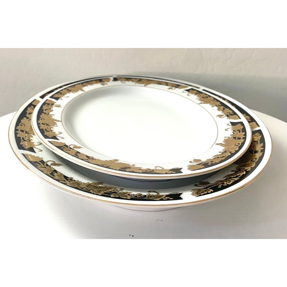 Black and Gold Platter Set Kitchen Home Decor Thanksgiving Christmas